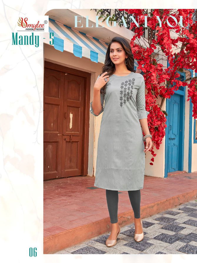 Smylee Mandy 5 Stylish Designer Ethnic Wear Heavy Silk Designer Kurti Collection